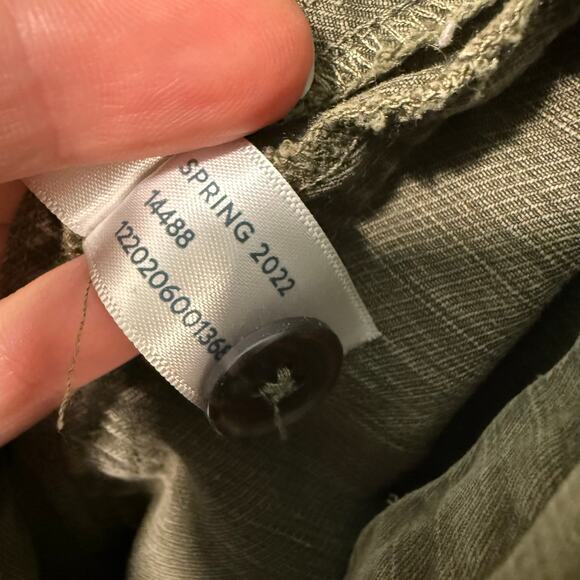 Marine Layer Women's Charlie Utility Jumpsuit Green Linen Blend Medium Wide Leg - Picture 9 of 11